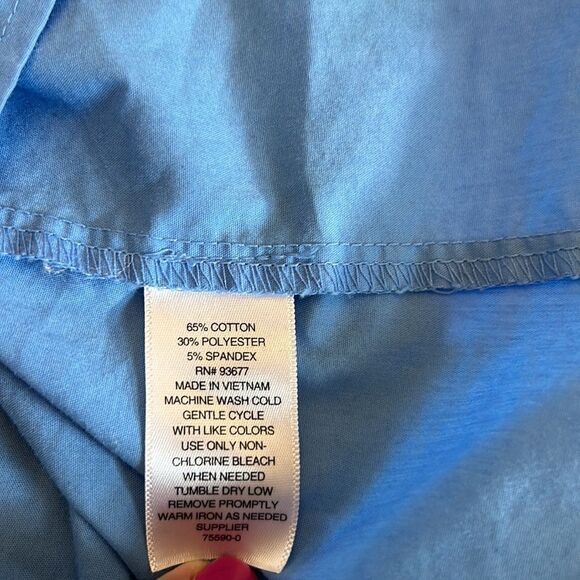 A.N.A blue blouse with faux pearl detail and statement sleeves Size XL - Picture 9 of 9